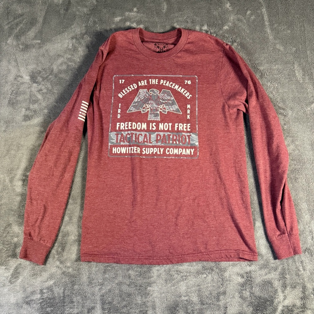 Men's Maroon  Howitzer Long Sleeve Shirt